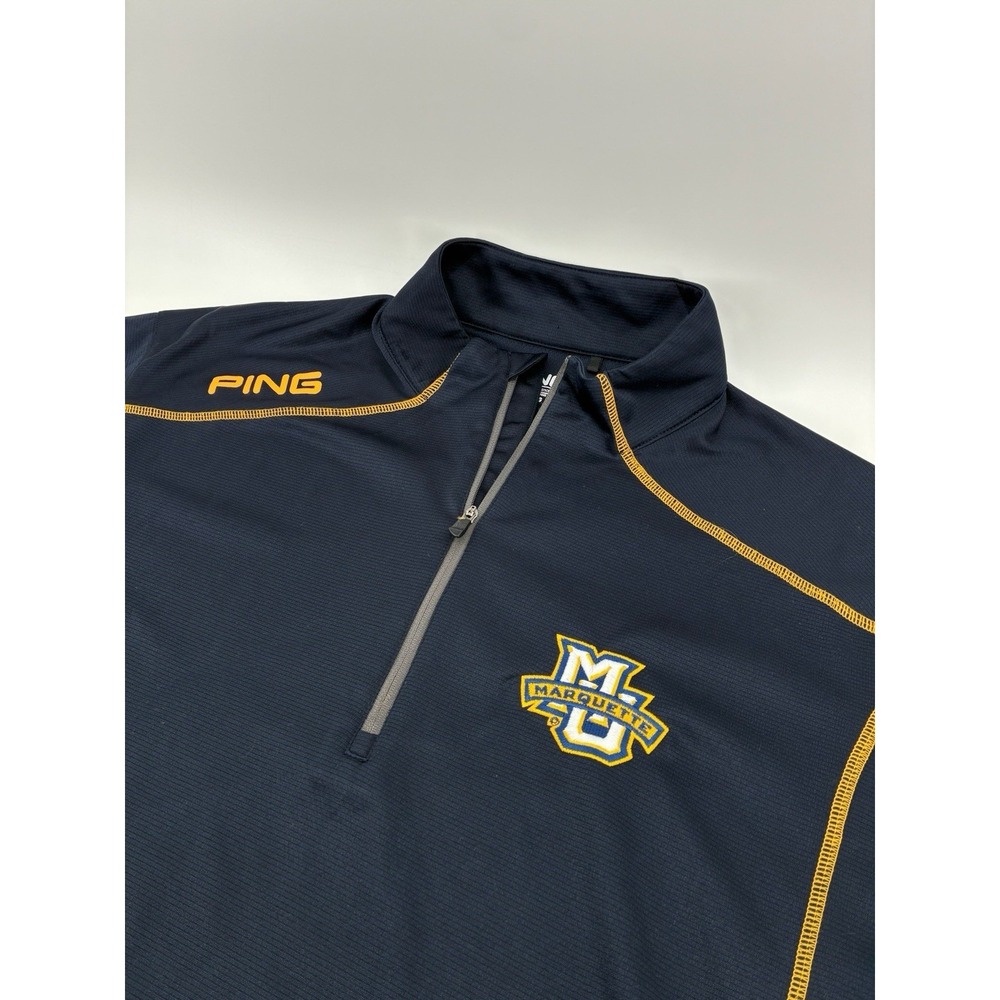 Ping Golf Performance Blue 1/4 Zip Marquette University Embroidered Logo Size XL